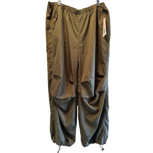 AQUA Size 2Xl Polyester Elastic Waist  Color Rich Olive Pants RN Plus - Picture 5 of 8